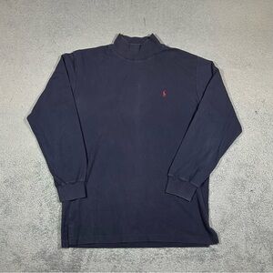 Vintage Polo Ralph Lauren Men’s Large Navy Turtleneck Long Sleeve Shirt #1642